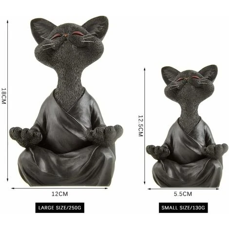 Statue Chat Bouddha Zen Et Heureux En Meditation, Idéale Pour Décoration Intérieure Et Extérieure Maison Et Jardin Magnifique Cadeau – Image 3