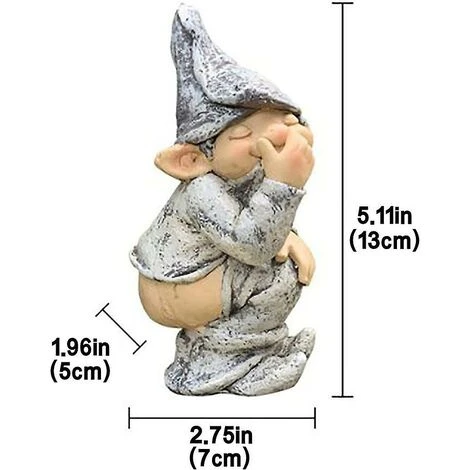 Nouveauté Nain Gnome Sculpture Gobelin Statue Poo Résine Ornement Maison Jardin Décor – Image 4