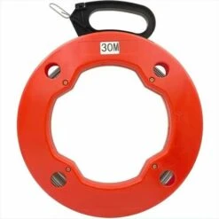 Aiguille Tire Fil 30M Aiguille électricien En Acier, Fish Tape Pour Cable En Boîtier Plastique Avec Tête Flexible De Guidage