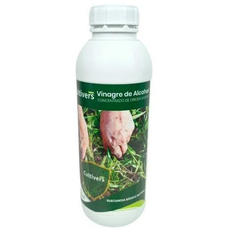 CULTIVERS Vinaigre Alcoolique 1 L. Herbicide 100% Naturel. Éliminez Les Mauvaises Herbes. Nettoyant Pour Système D'irrigation. Fongicide Et Bactéricide Régulateur De PH Naturel