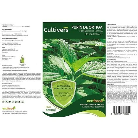 CULTIVERS Boue D'ortie Biologique, 1 L. Action Insecticide, Fongicide, Acaricide. Corrige La Chlorose Ferrique. Substance De Base Naturelle Pour La Lutte Contre Les Parasites Et Les Champignons – Image 3