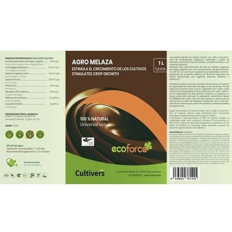 Cultivers Mélasse écologique 14,3 Kg (10L) Stimule La Croissance De Vos Cultures. Usage Universel. – Image 4