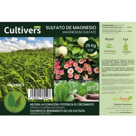 CULTIVERS Sulfate De Magnésium 5 Kg Engrais Universel 100% Naturel Favorise La Croissance Des Cultures, Des Jardins Et Des Plantes D'Intérieur - Engrais Magnésium Haute Solubilité – Image 4