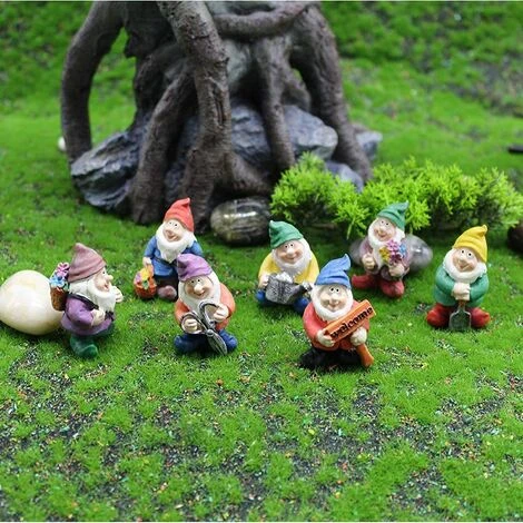 Lot De 7pcs Gnome De Jardin,petite Statue De Nain En Résine,décoration De Jardin – Image 2