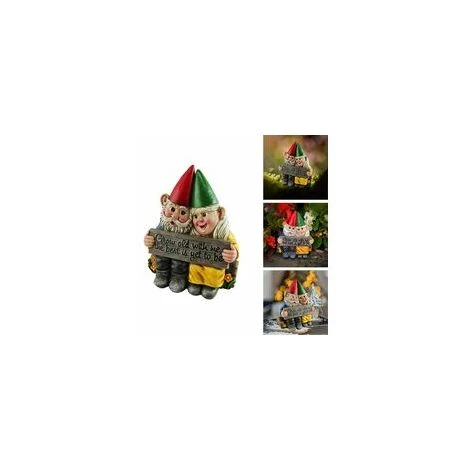 Resin Garden Gnome Couple Statue – Image 3