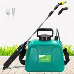 Pulvérisateur À Piles De 1,35 Gallon/5 L, Pulvérisateur Électrique Avec Poignée De Chargement Usb, Pulvérisateur De Jardin Portable Avec Manche Télescopique, 3 Buses Et Bandoulière Réglable