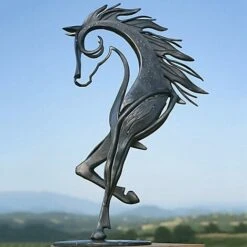 Statue De Cheval En Métal Sculpture Maison Ornement De Jardin Figurine Décor Art Artisanat Cadeau (gratuit)