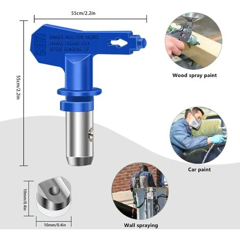 Lot De 6 Buses De Pulvérisation Réversibles Sans Air, Pistolets à Peinture Sans Air, Pièces De Pulvérisation Pour Maisons, Bâtiments, Terrasses, Clôtures (211, 315, 417, 517, 515, 523) – Image 4