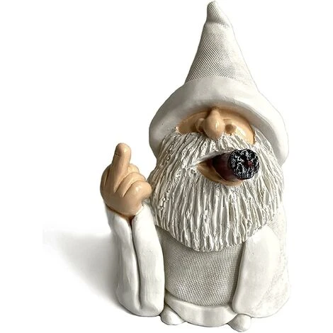 Gnome De Jardin En Résine à L'épreuve Des Intempéries 15 Cm Décor Intérieur Ou Extérieur Fumée – Image 2
