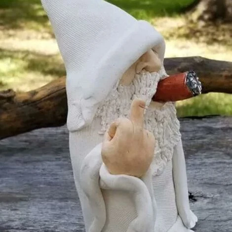 Gnome De Jardin En Résine à L'épreuve Des Intempéries 15 Cm Décor Intérieur Ou Extérieur Fumée – Image 3