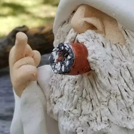 Gnome De Jardin En Résine à L'épreuve Des Intempéries 15 Cm Décor Intérieur Ou Extérieur Fumée – Image 4