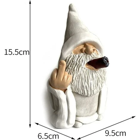 Gnome De Jardin En Résine à L'épreuve Des Intempéries 15 Cm Décor Intérieur Ou Extérieur Fumée – Image 5